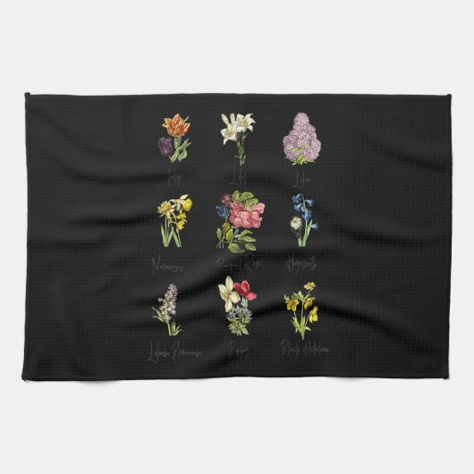 Blumenkarte Geschirrtuch (Horizontal)