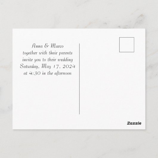 Blumenkarte Hochzeitskarte Postkarte (Rückseite)