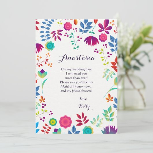 Blumenkarte Leinwand (Stehend Vorderseite)