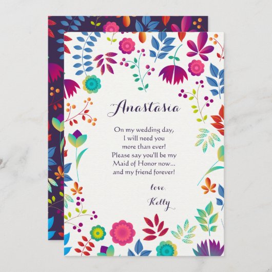 Blumenkarte Leinwand (Vorne/Hinten)