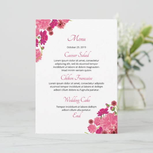 Blumenkarte Menükarte (Stehend Vorderseite)