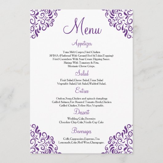 Blumenkarte Menükarte (Vorderseite)