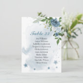 Blumenkarte mit blauen, weißen Blume, Sitzgarnitur Begleitkarte (Stehend Vorderseite)