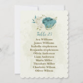 Blumenkarte mit blauen, weißen Blume, Sitzgarnitur Einladung (Vorderseite)