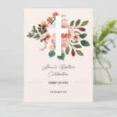 Blumenkarte mit elegantem Kreuz Menükarte (Stehend Vorderseite)