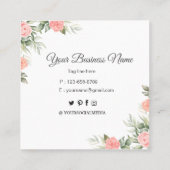 Blumenkarte Quadratische Visitenkarte (Rückseite)