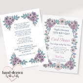 Blumenkarte Regen Geburtstagseinladung Einladung