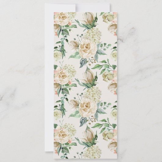 Blumenkarte "Spring Cream Garden" Einladung (Rückseite)