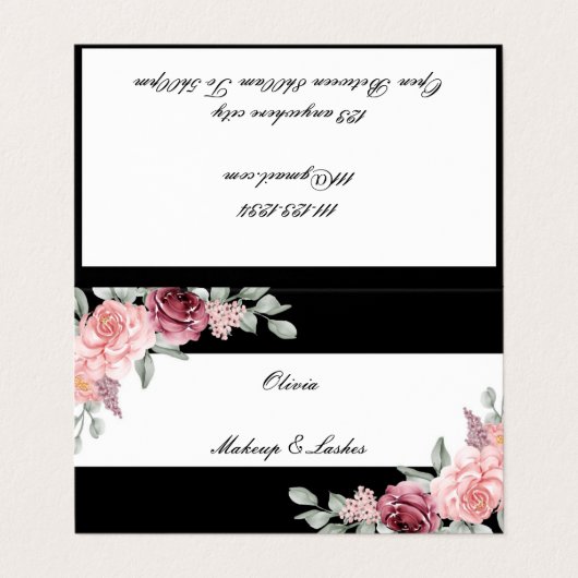 Blumenkarte Visitenkarten (Außenseite Aufgefaltet)