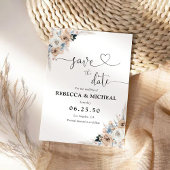 Blumenkarte von Elfenbein und Blue Boho Save the D Save The Date