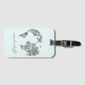 Blumenkarte Wanderlust Gepäckmarke Gepäckanhänger (Vorderseite (Horizontal))