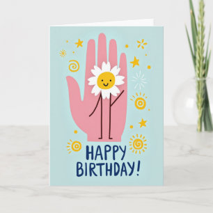Blumenkarte zum 11. Geburtstag Karte