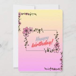 Blumenkarte zum Geburtstag Einladung