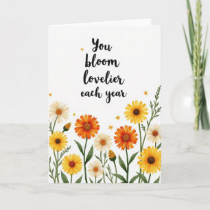 Blumenkarte zum Geburtstag Karte