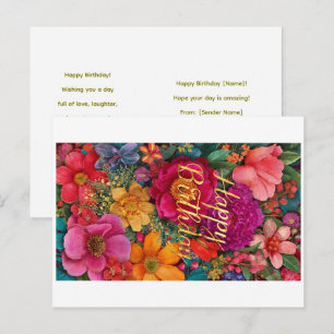 Blumenkarte zum Geburtstag - Lieferung gegen Nachn Postkarte