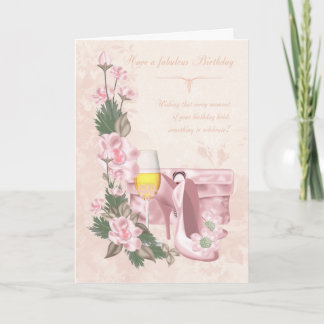Blumenkarte zum Geburtstag mit Schuhen, Portionen Karte