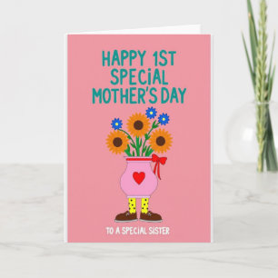 Blumenkarte zum Muttertag für Schwester Karte