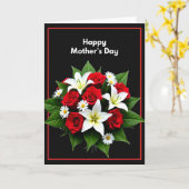 Blumenkarte zum Muttertag mit schwarzem Hintergrun Karte (Gelbe Blume)