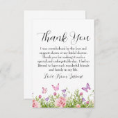 Blumenkarten bedanken sich für das Brautparty in R Dankeskarte (Vorne/Hinten)