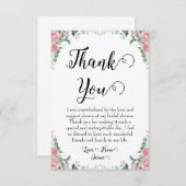 Blumenkarten bedanken sich für das Brautparty in R Dankeskarte (Vorne/Hinten)