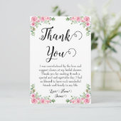 Blumenkarten bedanken sich für das Brautparty in R Dankeskarte (Stehend Vorderseite)