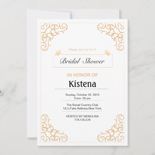 Blumenkarten-Brautparty Einladung (Vorderseite)