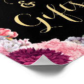 Blumenkarten für Burgund und Geschenke Poster (Ecke)