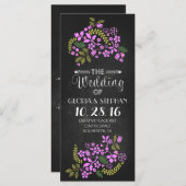 Blumenkarten für Hochzeitskarten Programm (Vorne/Hinten)