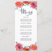 Blumenkarten für Hochzeitsmenüs in Wasserfarben Menükarte (Vorderseite)