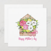 Blumenkarten für Muttertag, Grüße, Geschenk Dankeskarte (Vorne/Hinten)