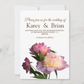 Blumenkarten-Hochzeitkarten-Foto Peony-Blume Einladung (Vorderseite)