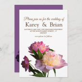 Blumenkarten-Hochzeitkarten-Foto Peony-Blume Einladung (Vorne/Hinten)