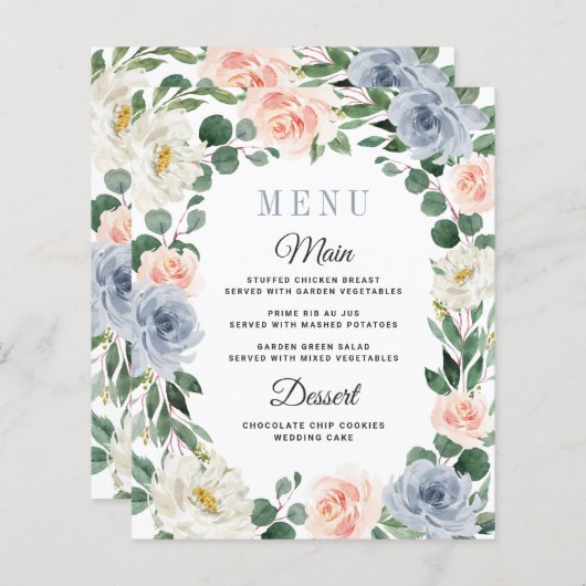 Blumenkarten mit rosafarbenem Pfirsichfarben (Vorne/Hinten)