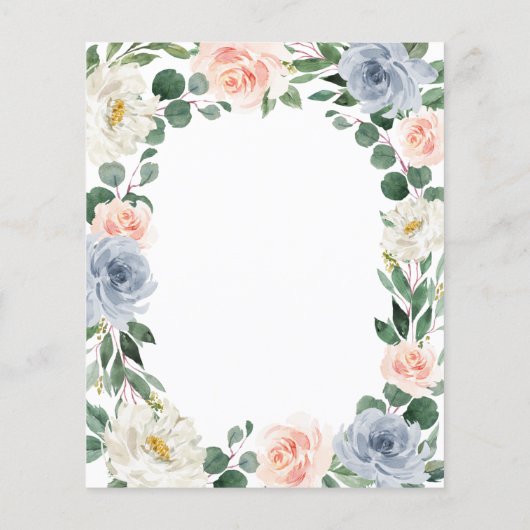 Blumenkarten mit rosafarbenem Pfirsichfarben (Rückseite)