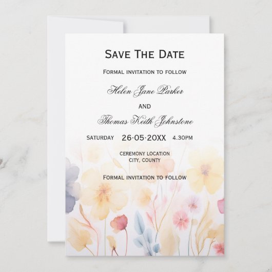 Blumenkarten Save the Date (Vorderseite)