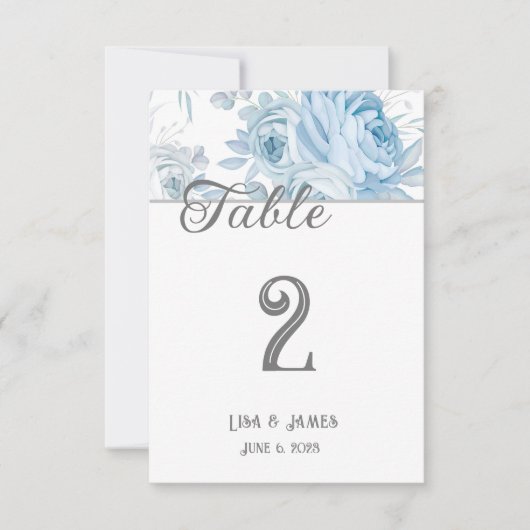 Blumenkarten-Tischnummer Einladung (Vorderseite)