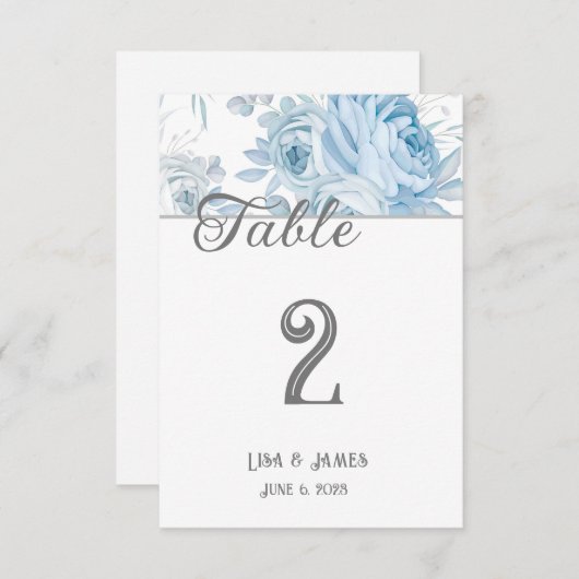 Blumenkarten-Tischnummer Einladung (Vorne/Hinten)
