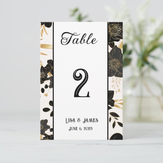 Blumenkarten-Tischnummer Einladung (Stehend Vorderseite)