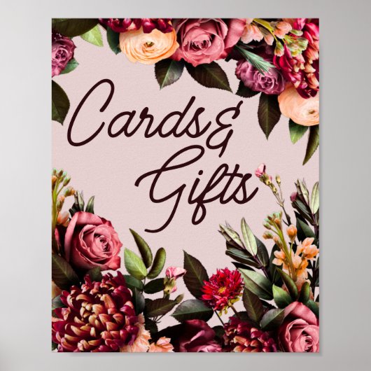Blumenkarten und Geschenke für Hochzeiten Poster (Vorne)
