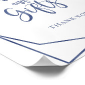 Blumenkarten und Geschenkgutscheine aus dunkelblau Poster (Ecke)