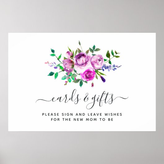 Blumenkarten und Geschenkposter für Wasserfarben i Poster (Vorne)