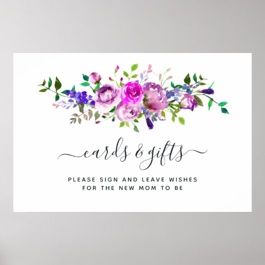 Blumenkarten und Geschenkposter für Wasserfarben i Poster (Vorne)