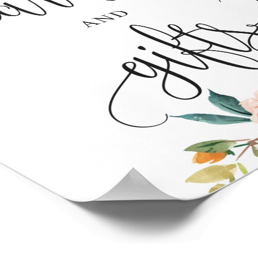 Blumenkarten und Geschenkschild in Rosa Poster (Ecke)