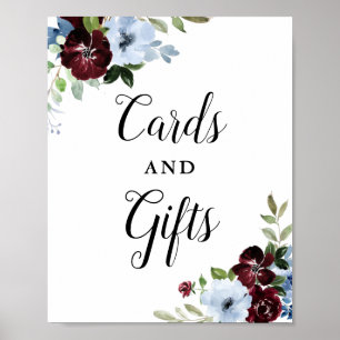 Blumenkarten und Geschenkschild Poster