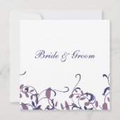 Blumenkarten und Lila Blumenkarten Einladung (Rückseite)