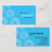 Blumenkaskade - Blau (33CCFF) Visitenkarte (Vorne/Hinten)