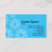 Blumenkaskade - Blau (33CCFF) Visitenkarte (Rückseite)