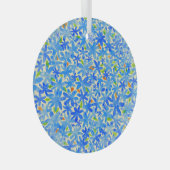 Blumenkaskade: Blaue Blumen Nahtloses Muster Ornament Aus Glas (Vorderseite Rechts)