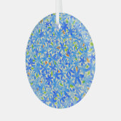Blumenkaskade: Blaue Blumen Nahtloses Muster Ornament Aus Glas (Vorderseite links)
