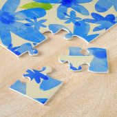 Blumenkaskade: Blaue Blumen Nahtloses Muster Puzzle (Seite)